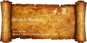 Arató Margit névjegykártya